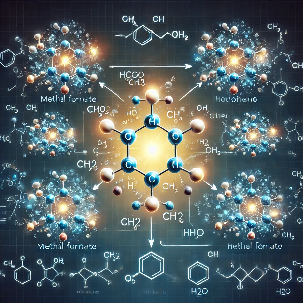 Chemical Reactions Involving HCOOCH₃, CH₂, and H₂O